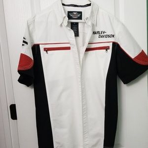 H-D HvyWt button up short sleeve shirt Sz M